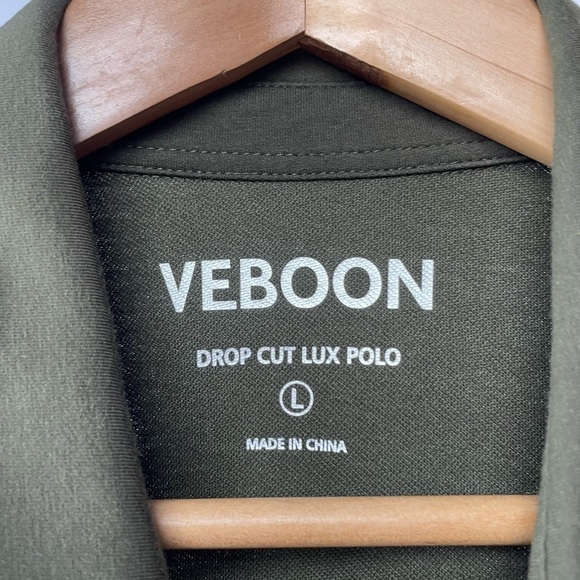 Veboon Cut Lux Short Sleeve Polo in‎ Green Size Large - Picture 2 of 5